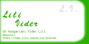 lili vider business card